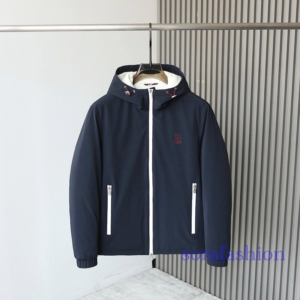 BRUNELLO CUCINELLI ブルネロ クチネリ メンズダウンジャケット マウンテンパーカー ブルゾン ネイビー XLサイズ ダウンアウター 防寒防風拍卖