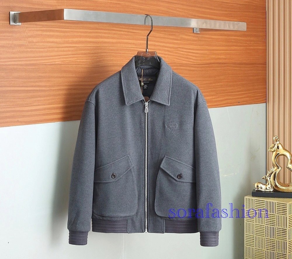 Loro Piana ロロピアーナ メンズダウンジャケット ブルゾン グレー 50サイズ ジップアップ コート スカジャン アウター ジャンパー 秋冬拍卖