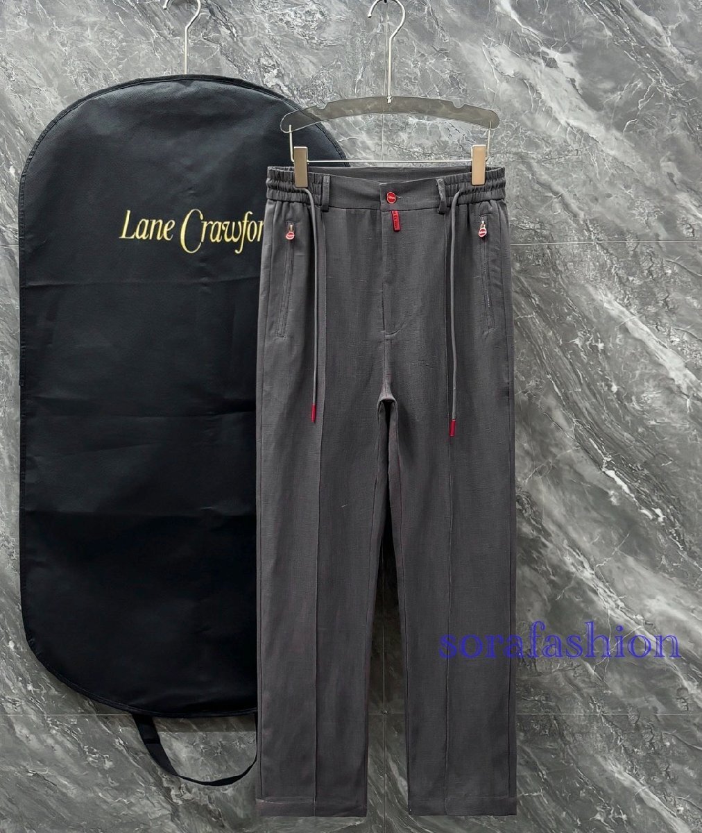 KITON キトン メンズリネンパンツ スラックス カジュアルパンツ ロングパンツ 3XLサイズ グレー 長ズボン フォマール 紳士服 麻 涼感 通気拍卖