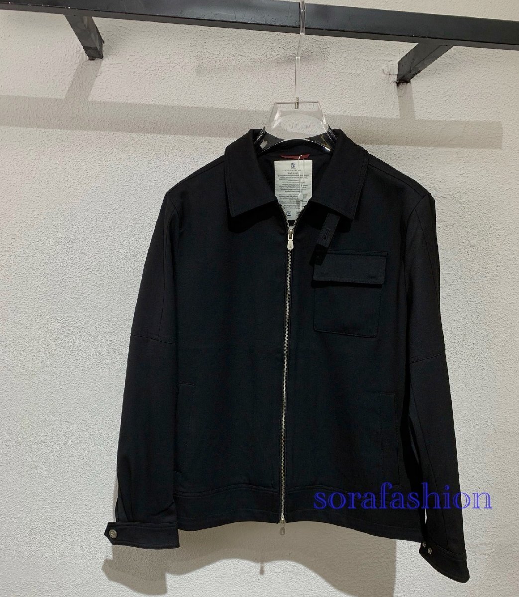 BRUNELLO CUCINELLIブルネロ クチネリ メンズジャケット ブルゾン ブラック 56サイズ フライトジャケット ジャンパー アウター 紳士服拍卖