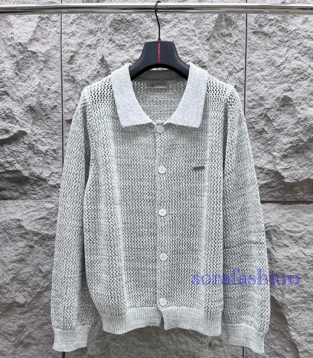 BRUNELLO CUCINELLI ブルネロ クチネリ メンズカーディガン ニットセーター グレー Lサイズ アウター 羽織 長袖ジャケット 紳士服 秋物拍卖