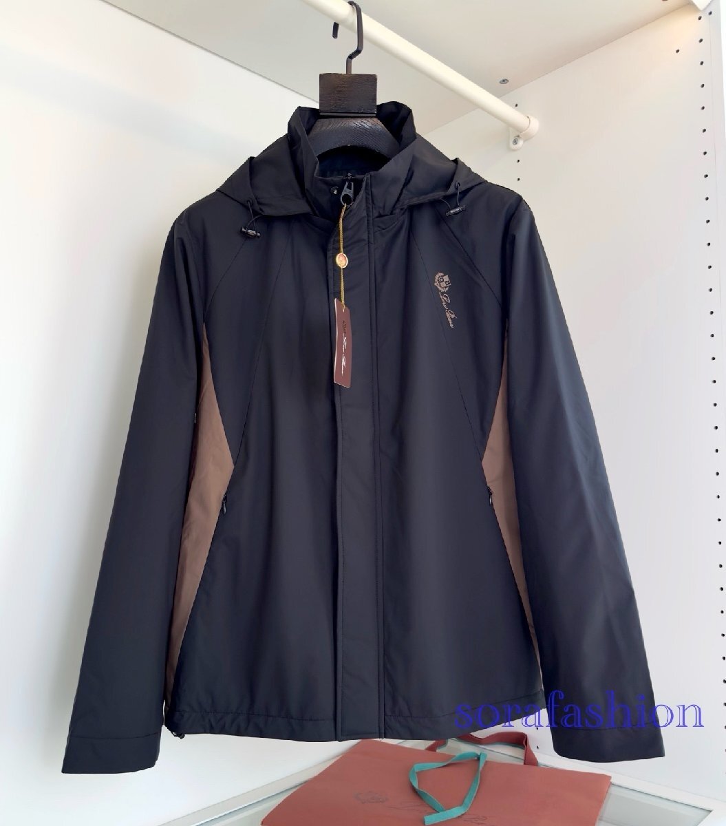 Loro Piana ロロピアーナ メンズ中綿ジャケット ブルゾン マウンテンパーカー XLサイズ フード付き アウター 秋物 防風 薄中綿入り拍卖