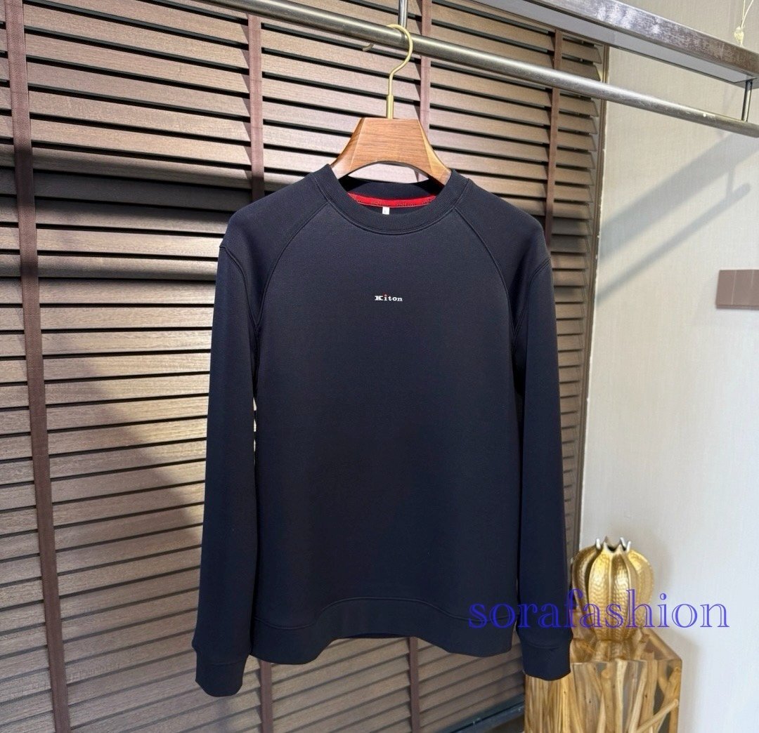 KITON キトン メンズ長袖T-シャツ プルオーバー スウェットウェア ネイビー L トップス パーカー トレーナー 丸首 スポーツ カジュアル拍卖