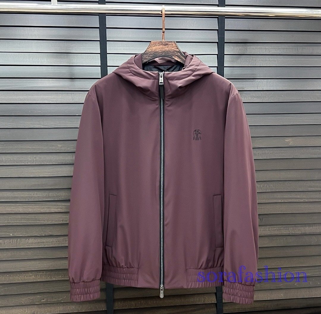 BRUNELLO CUCINELLI ブルネロ クチネリ メンズダウンジャケット ブルゾン ワイン 2XLサイズ ジップアップ ダウンアウター 保温 防風 冬物拍卖