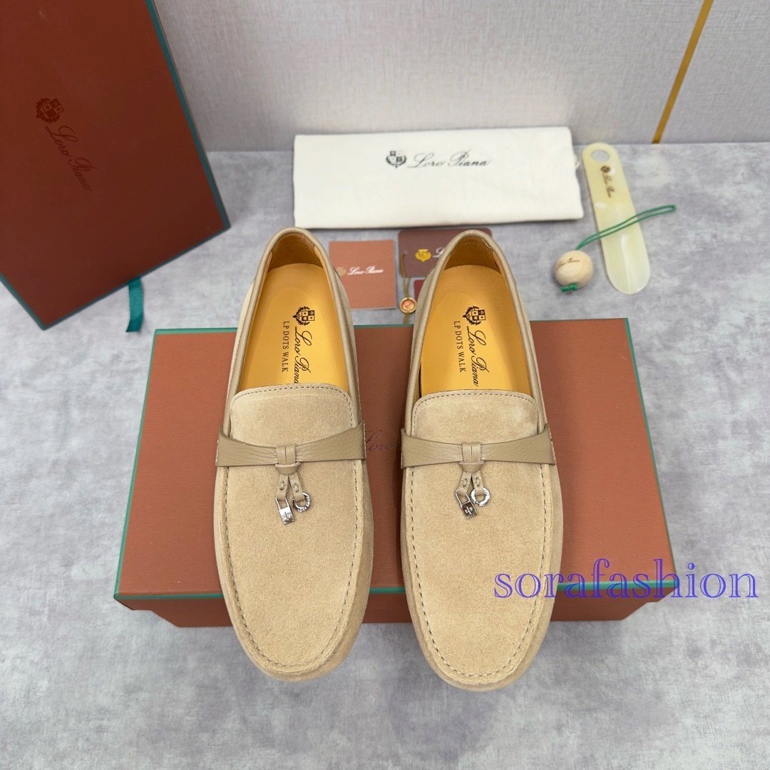 Loro Piana ロロピアーナ メンズローファー スリッポン スニーカー EU43サイズ キャメル ドライビングシューズ 本革 スエード 靴拍卖
