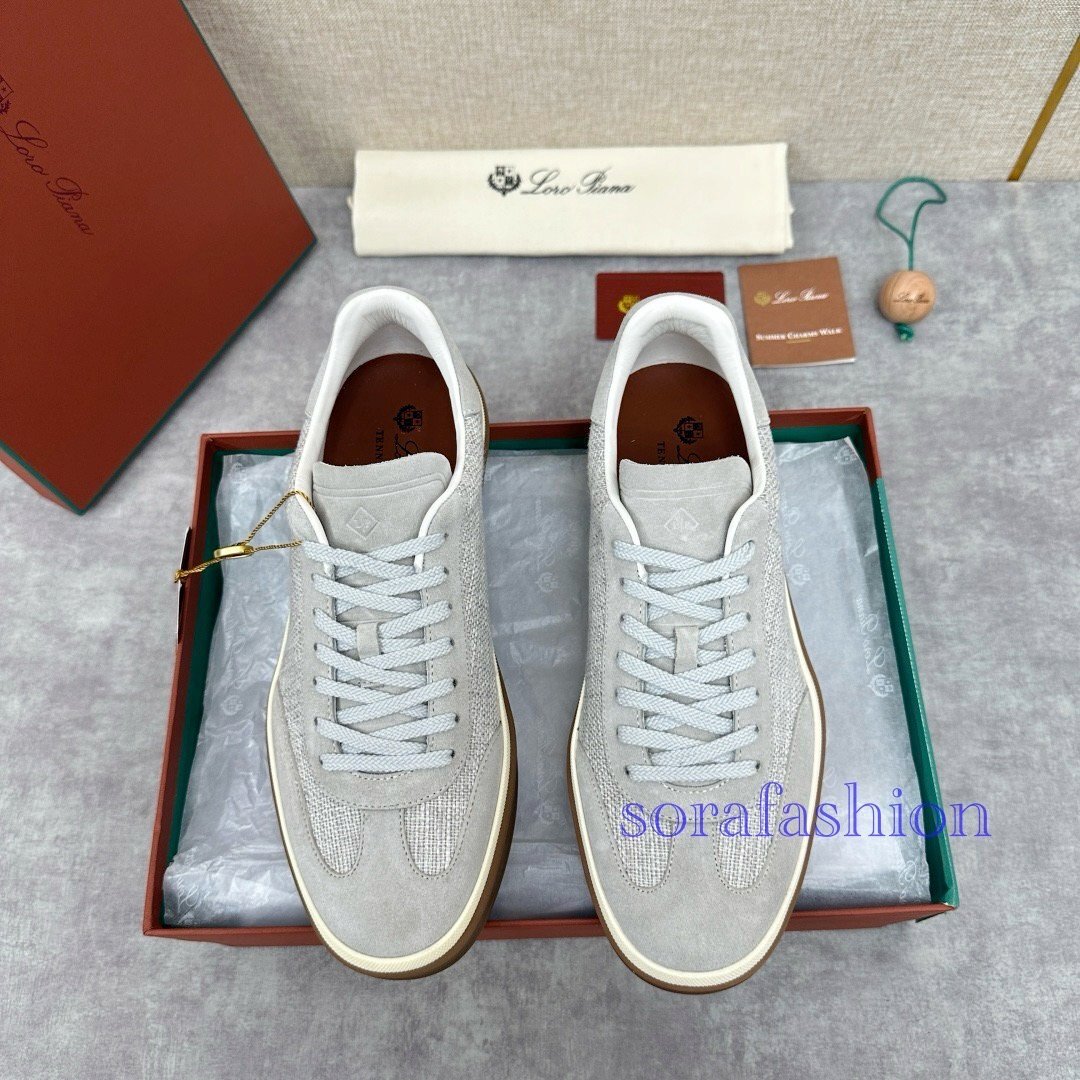 Loro Piana ロロピアーナ メンズスニーカー ライトグレー EU39サイズ スエード 本革 ウォーキングシューズ ローカット スポーツ靴拍卖