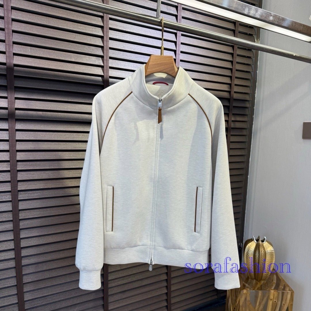 BRUNELLO CUCINELLIブルネロ クチネリ メンズジャケット ブルゾン グレー 54サイズ ジップアップ ジャンパー スウェット スポーツウェア拍卖