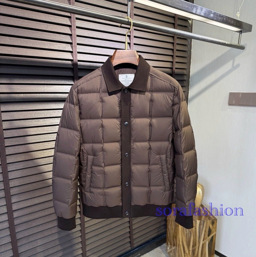 BRUNELLO CUCINELLI ブルネロ クチネリ メンズダウンジャケット コーヒー 52サイズ コート ブルゾン ダウンアウター 保温 防風 冬物 紳士服拍卖