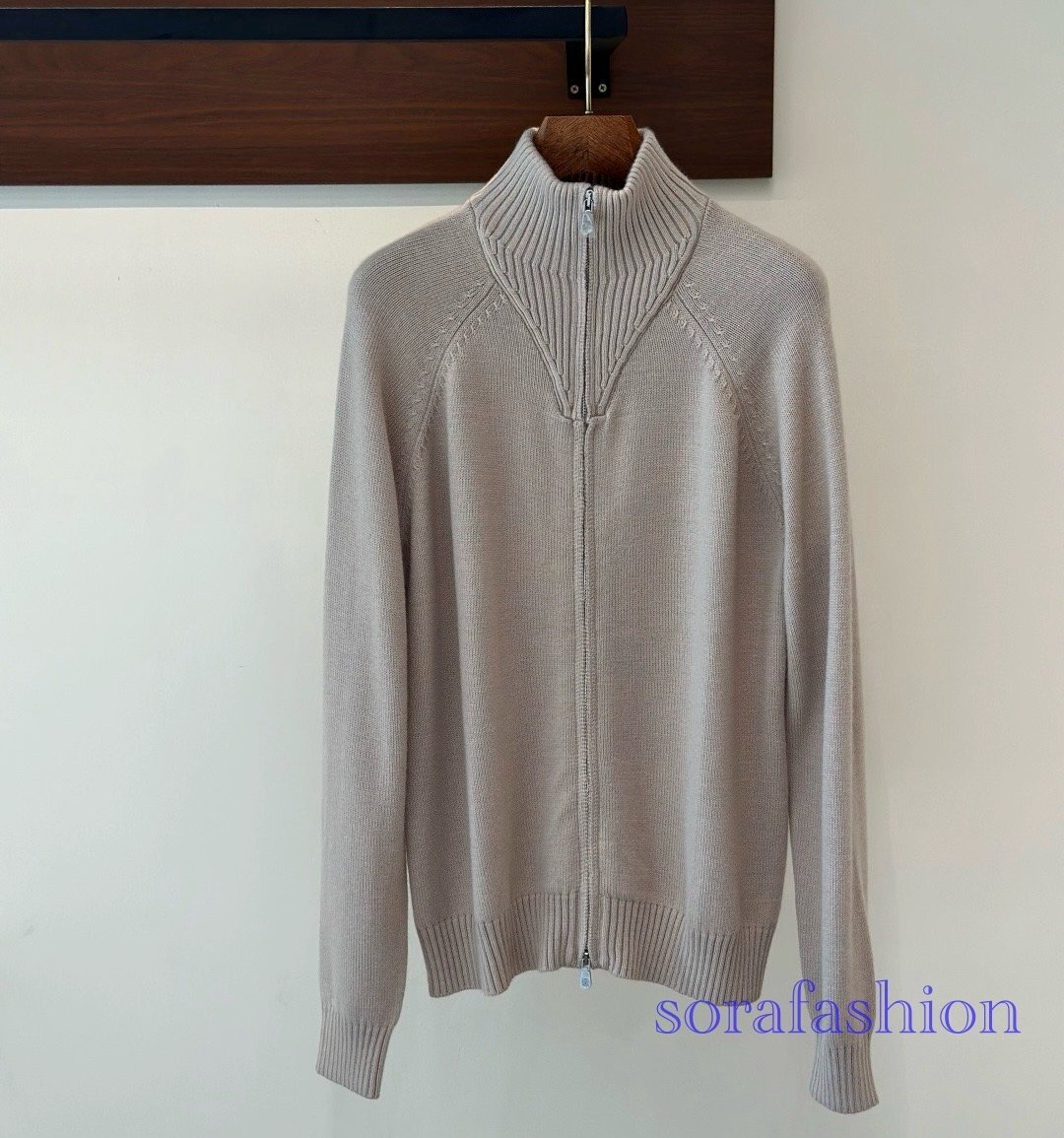 BRUNELLO CUCINELLI ブルネロ クチネリ メンズニットジャケット カーキ 3XL ジップアップ カーディガン アウター ニットセーター ウール拍卖