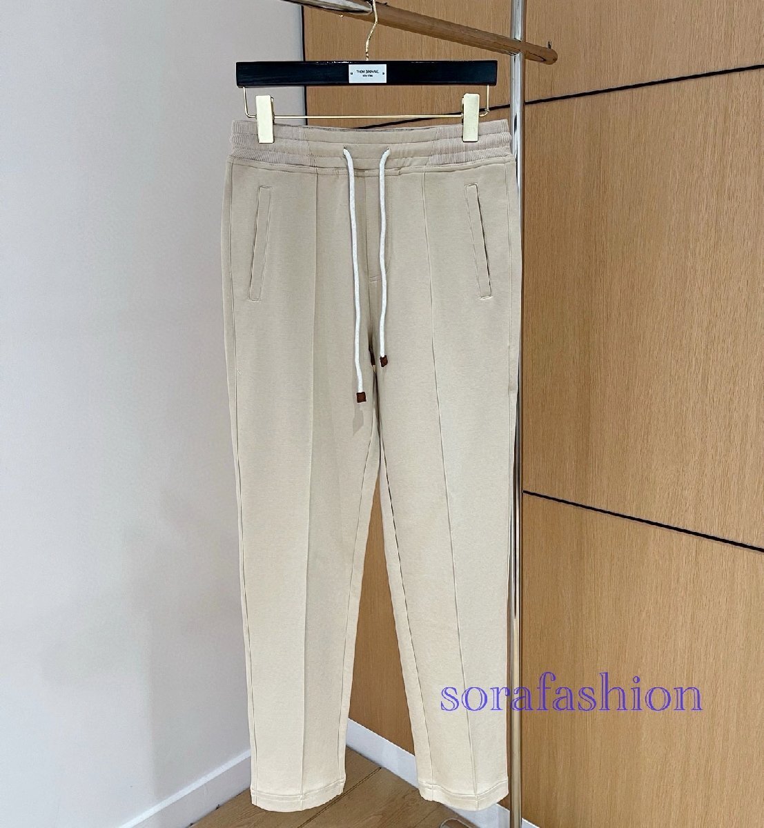 BRUNELLO CUCINELLI ブルネロ クチネリ メンズスウェットパンツ ベージュ XL ボトムズ 長ズボン スポーツウェア ロングパンツ 綿 紳士服拍卖