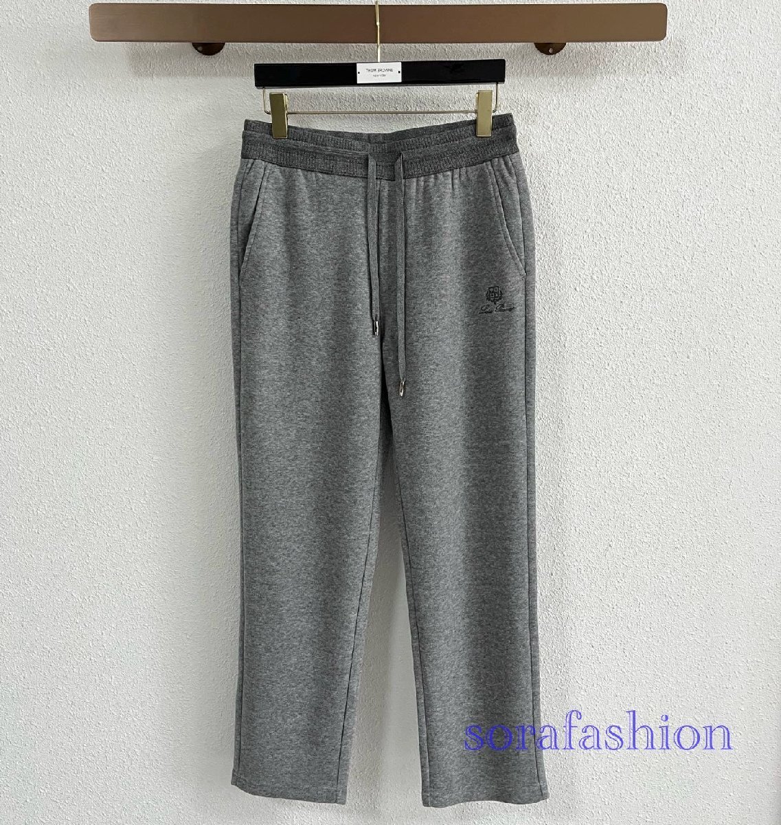 Loro Piana ロロピアーナ メンズスウェットパンツ ロングパンツ グレー 54 カジュアル ボトムズ 長ズボン ゴムウエスト ウール 紳士服 秋冬拍卖