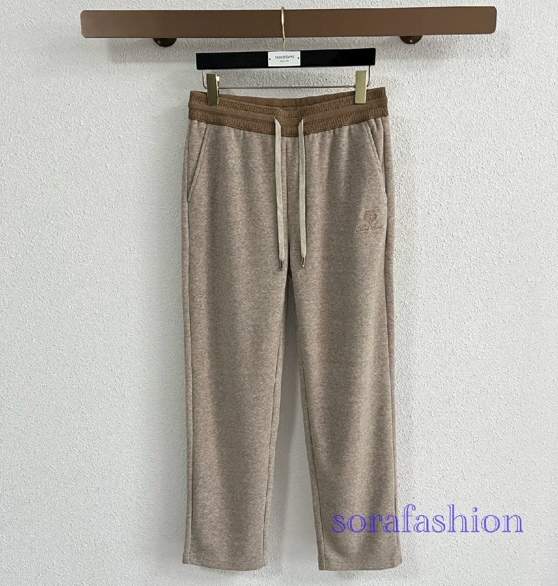 Loro Piana ロロピアーナ メンズスウェットパンツ ロングパンツ カーキ 56 カジュアル ボトムズ 長ズボン ゴムウエスト ウール 紳士服 秋冬拍卖