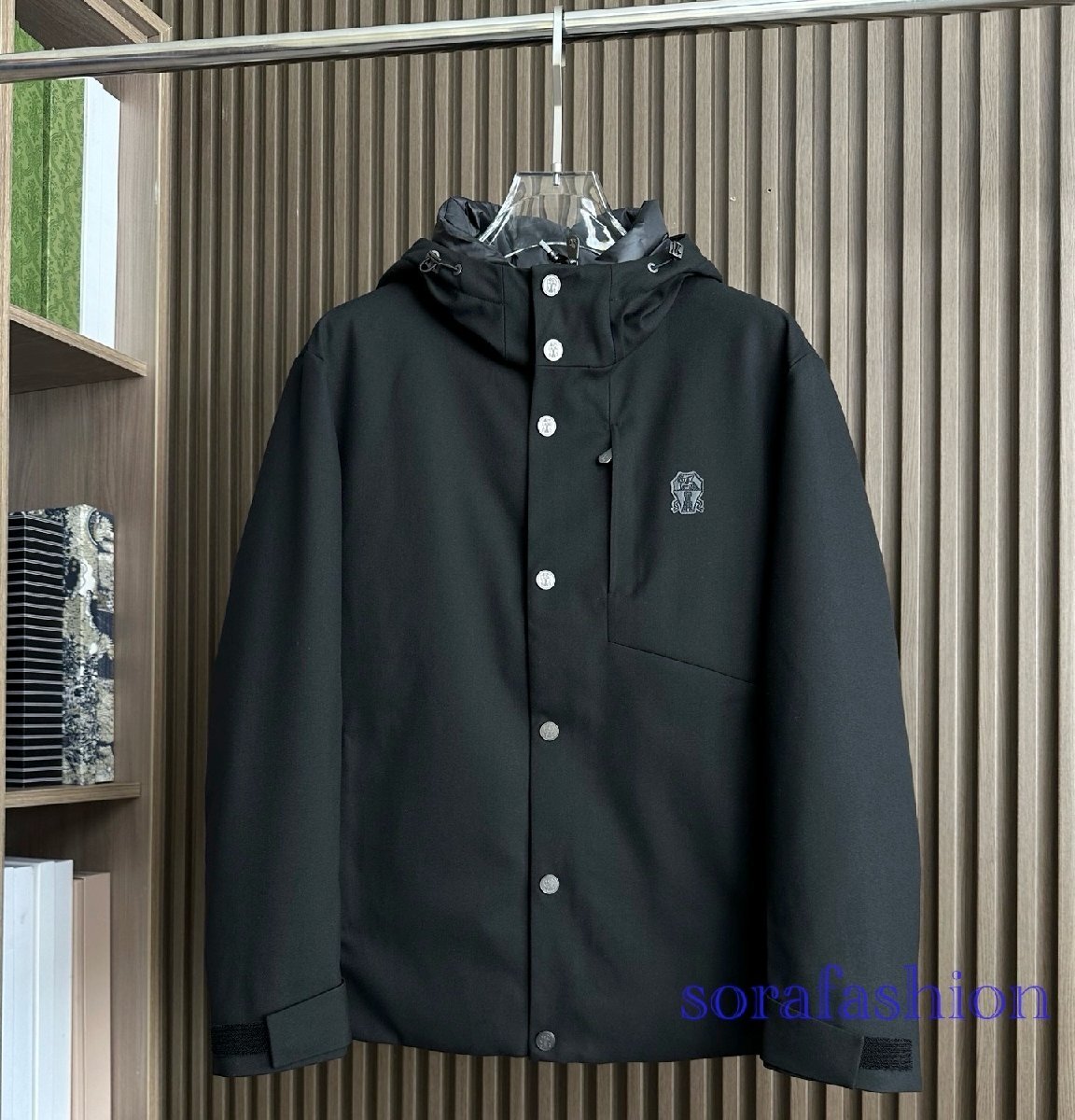 BRUNELLO CUCINELLI ブルネロ クチネリ メンズダウンジャケット ブラック Mサイズ マウンテンパーカー ダウンアウター 保温 防風 冬物拍卖