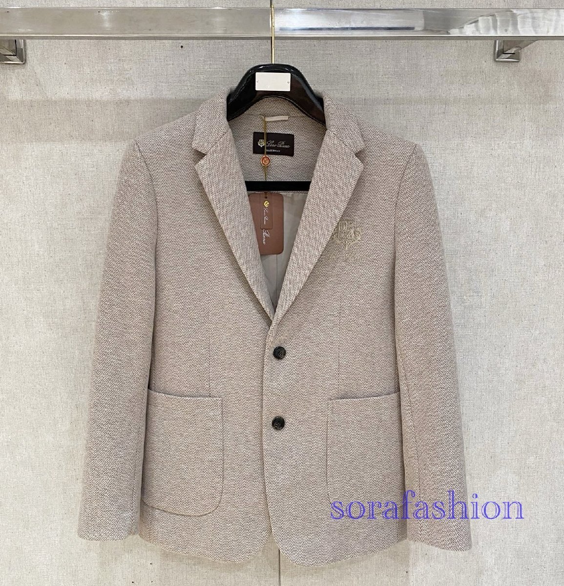 Loro Piana ロロピアーナ メンズテーラードジャケット ブレザー ビジネススーツ ベージュ 3XLサイズ フォーマルスーツ コート 紳士服拍卖