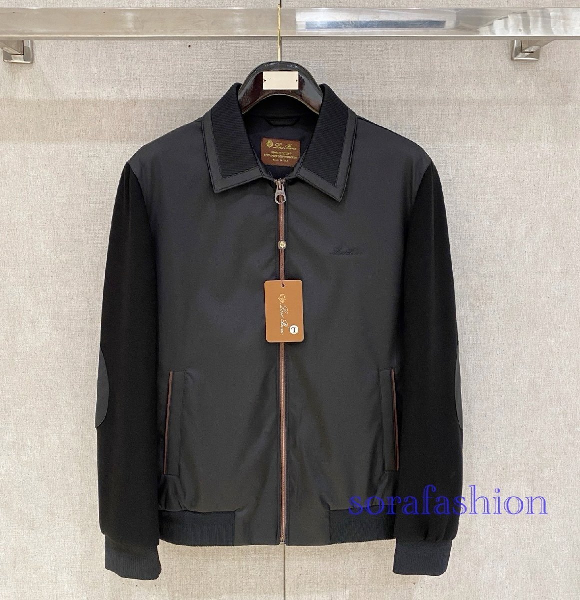Loro Piana ロロピアーナ メンズジャケット ブルゾン ブラック 56サイズ フライトジャケット ジップアップ ジャンパー コート アウター拍卖