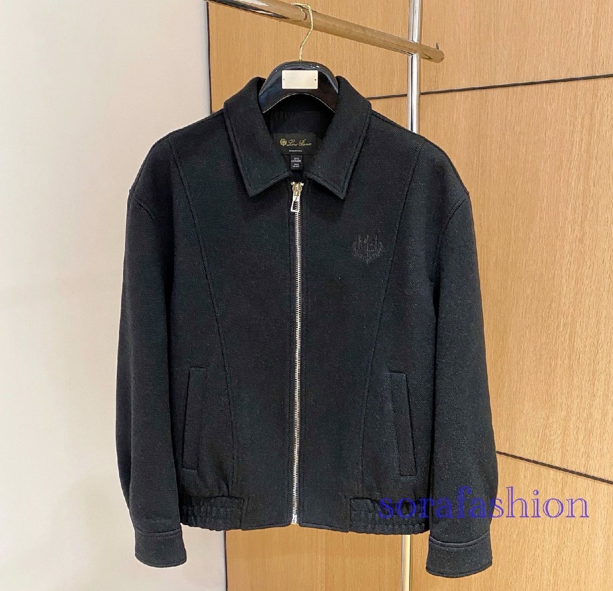 Loro Piana ロロピアーナ メンズジャケット ブルゾン ブラック 52サイズ ジップアップ コート スカジャン アウター 長袖 ジャンパー拍卖