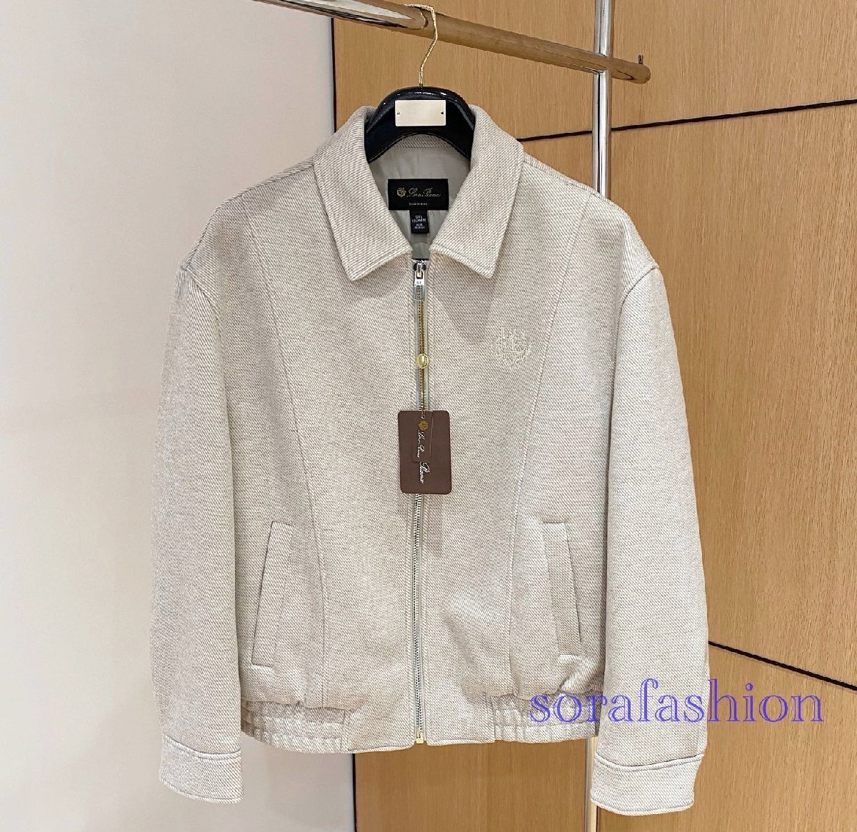 Loro Piana ロロピアーナ メンズジャケット ブルゾン ベージュ 52サイズ ジップアップ コート スカジャン アウター 長袖 ジャンパー拍卖