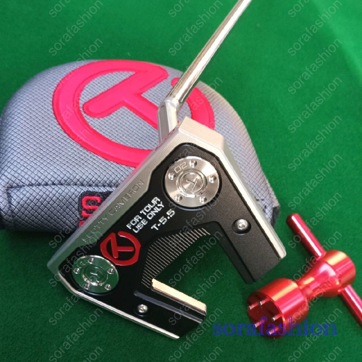 美品 32インチ タイトリスト スコッティ キャメロン ゴルフパター クラブ T-5.5 FOR TOUR USE ONLY 赤サークルT ヘッドカバー付拍卖