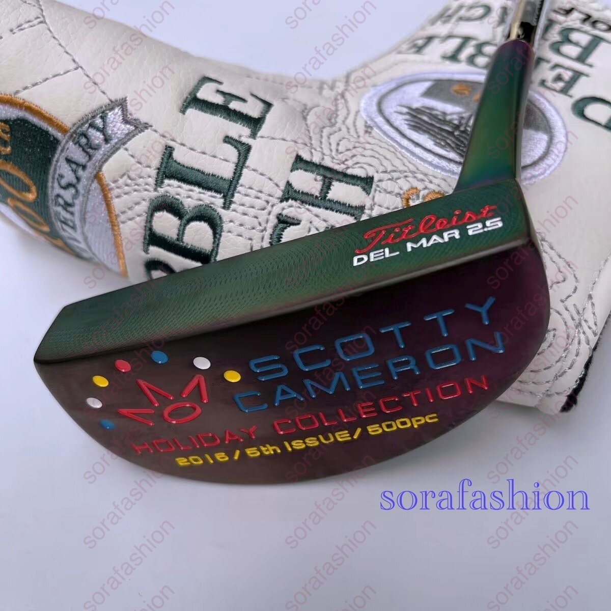 34インチ タイトリスト スコッティ キャメロン ゴルフパター 2016 HolidayCollection デルマー2.5 美品 クラブ ヘッドカバー付拍卖