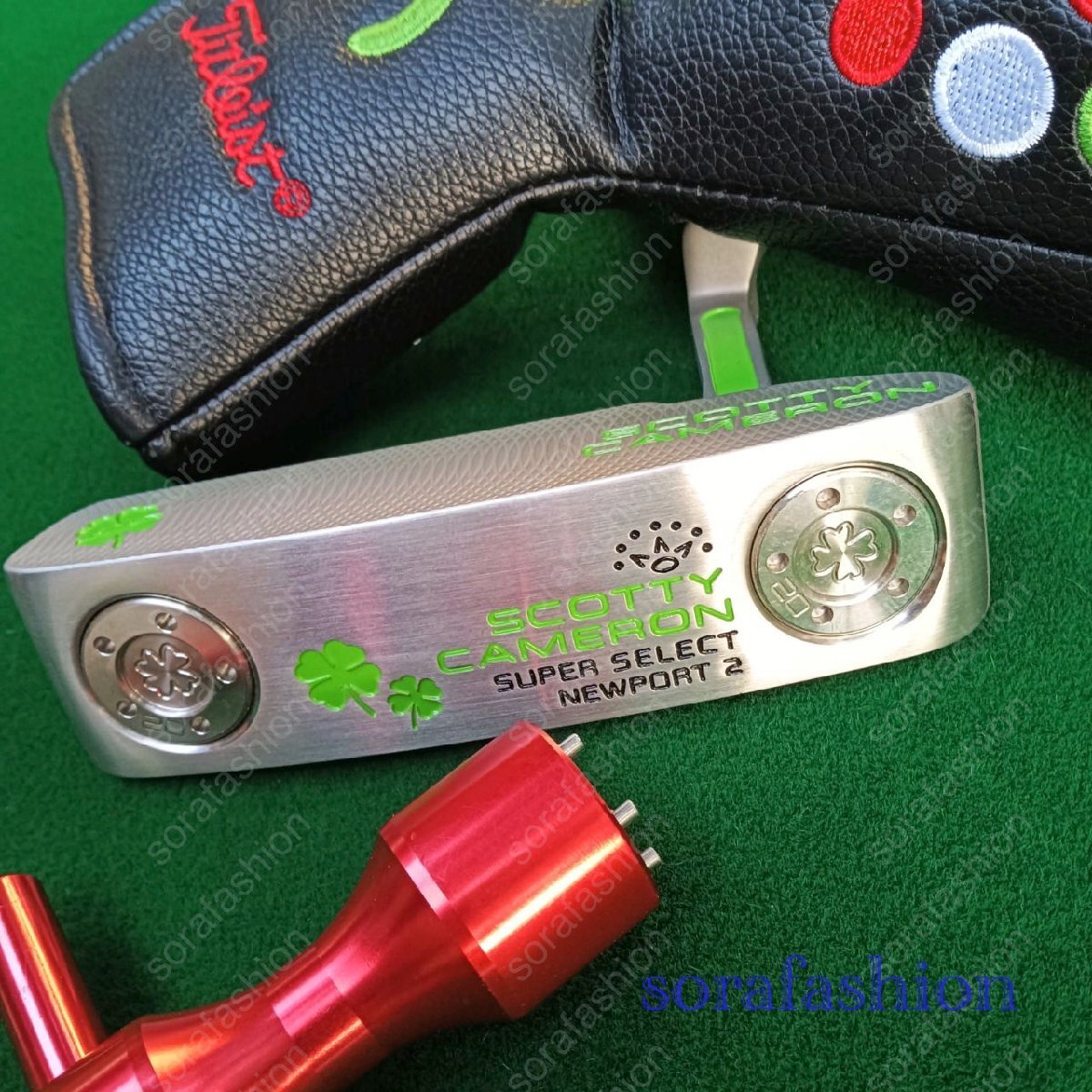 翌日発送 34インチ 美品 スコッティ キャメロン タイトリスト ゴルフパター スーパー セレクト ニューポート2 四葉柄 ヘッドカバー付け拍卖