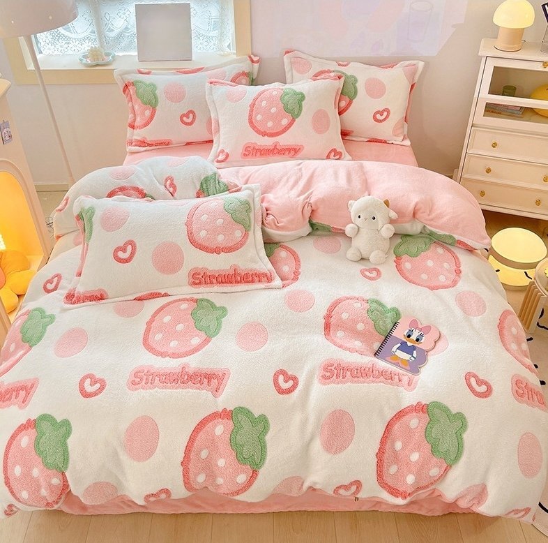 ボアシーツ4点セット 掛け布団カバーセット 敷きカバー 枕カバー ベッド用 暖かい 防寒 洗える クイーン1.8Mベッド用ボックスシーツ拍卖