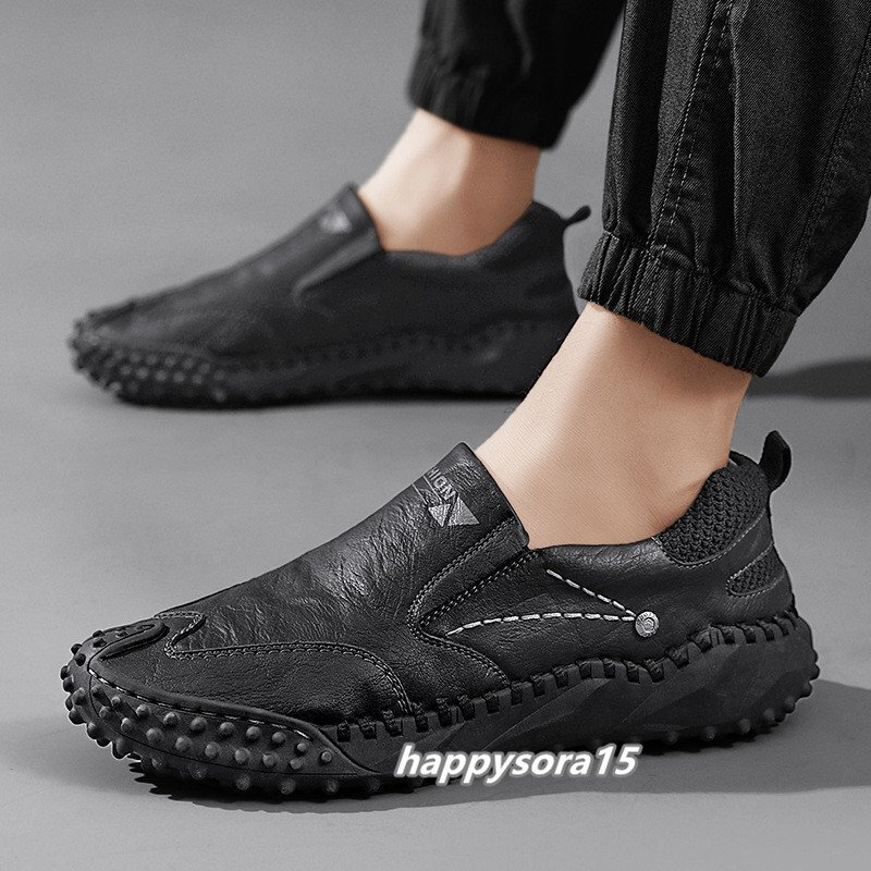 ローファー メンズ スリッポン ビジネスシューズ スニーカー ドライビングシューズ ローカット 紳士靴  PU靴 ブラック 25cm拍卖