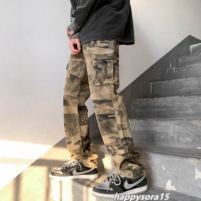 カーゴパンツ メンズ ワークパンツ 迷彩パンツ 通気性 作業着 ミリタリーパンツ 迷彩柄 カジュアル アウトドア 2XL拍卖