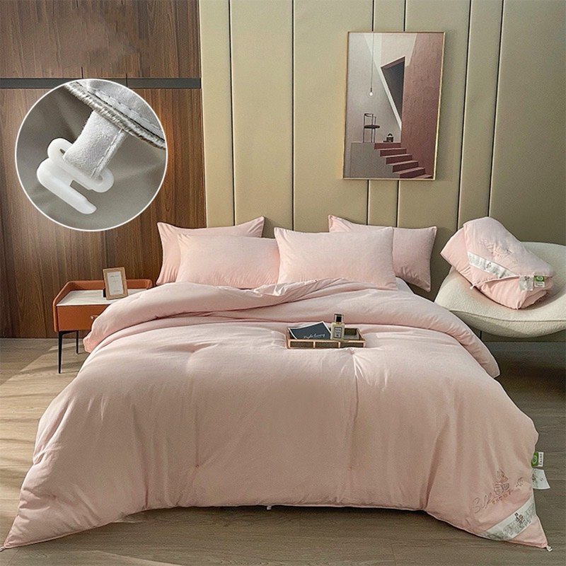 シルク掛け布団 掛ふとん 天然繊維絹 収納袋付き 軽く暖かい ふとん 吸湿通気 防寒 抗菌性 防ダニ ピンク 200x230cm(重量約2KG)拍卖