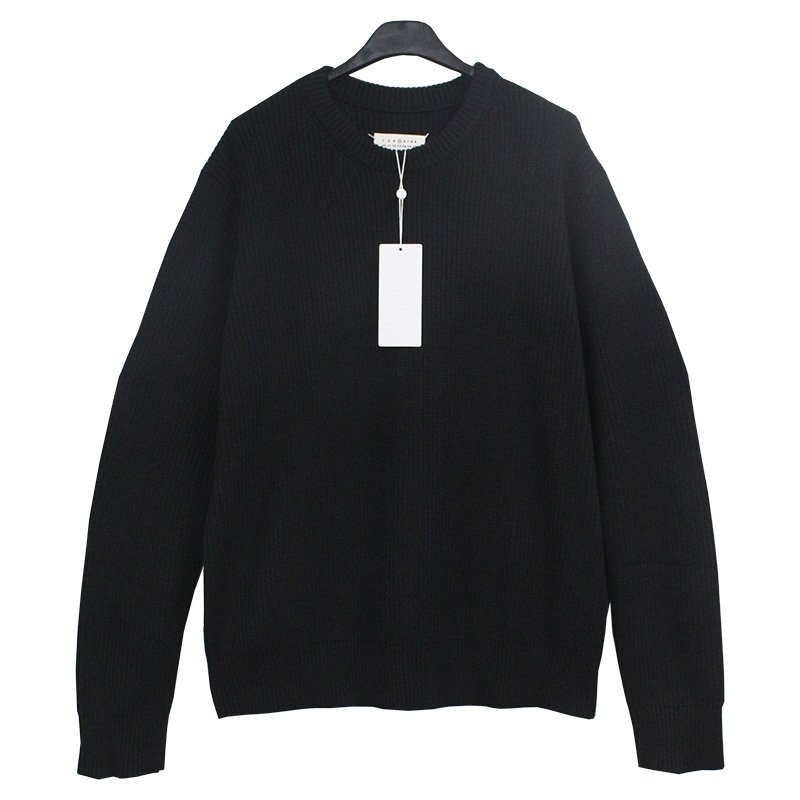 Maison Margiela ニットセーター 長袖 トップス カジュアル 丸襟 無地 クルーネック 男女兼用 メンズ レディース ブラック L拍卖