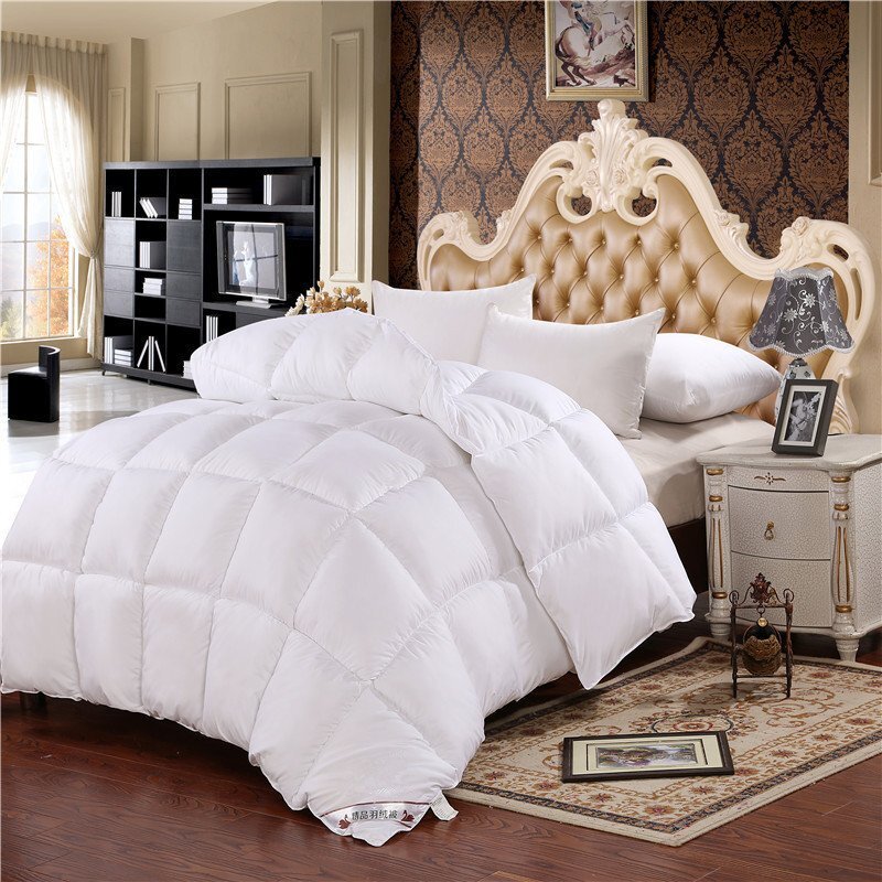 ダウン掛け布団 掛ふとん 羽毛布団 保温力 あったか 寝具 羽毛合掛け 羽毛肌掛け 軽い 吸湿 防寒 ホワイト 180x220cm(重量約4KG)拍卖