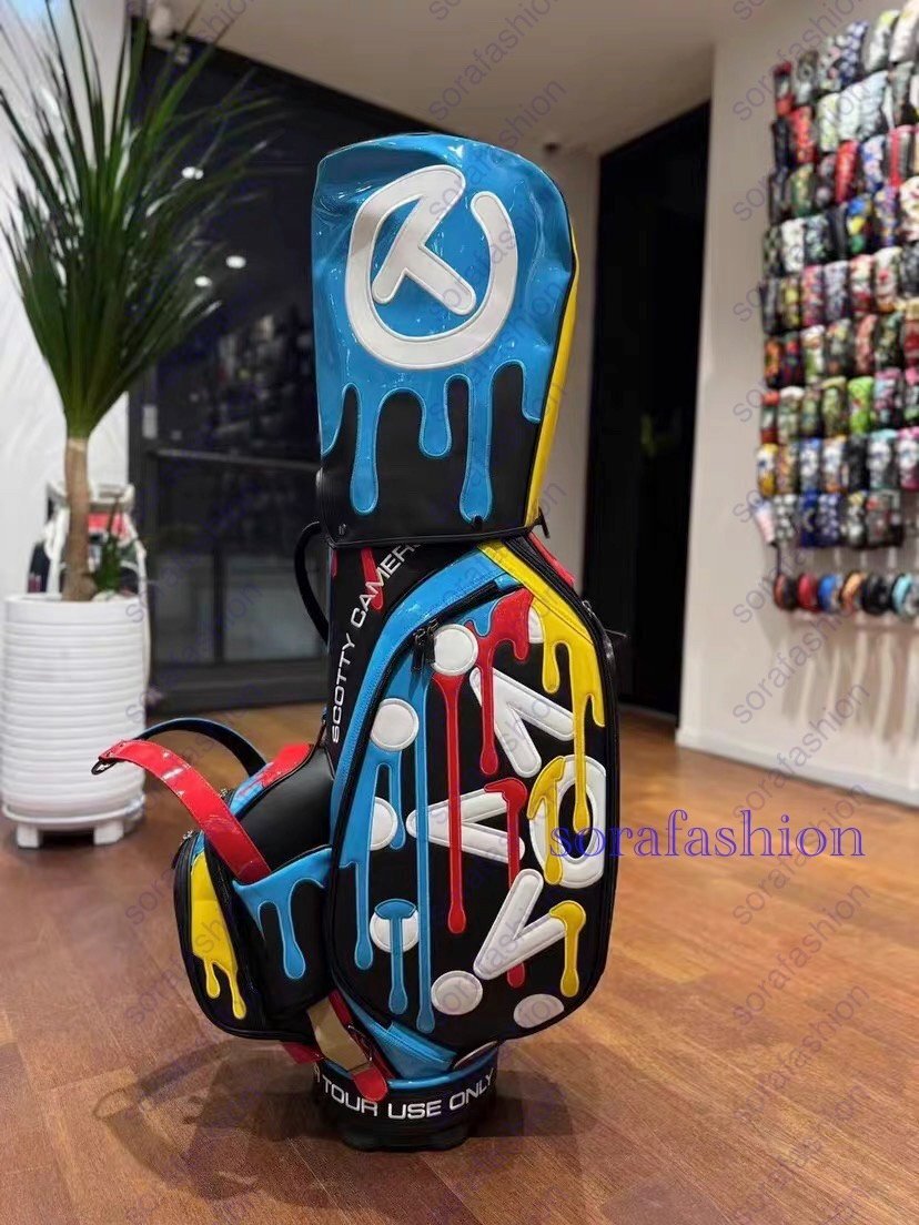 美品 スコッティ キャメロン ゴルフバッグ キャディバッグ 9型 約5kg  6分割 合成皮革 油絵柄 サークルT拍卖