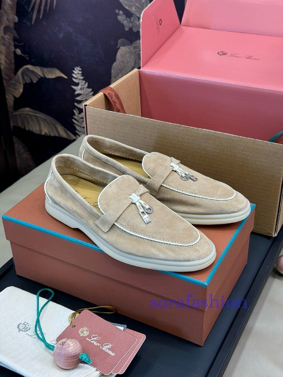 Loro Piana ロロピアーナ メンズローファー スリッポン スニーカー EU41 キャメル ドライビングシューズ 靴 本革 スエード Summer Walk拍卖
