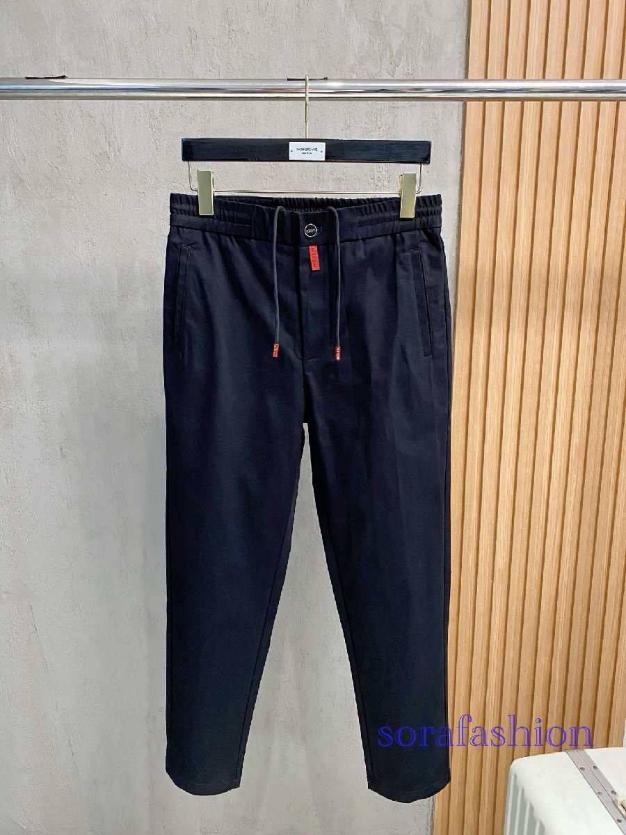 KITON キトン メンズチノパン ロングパンツ ブラック Lサイズ ボトムス スラックス ストレート 長ズボン ゴムウエスト 綿 カジュアル拍卖