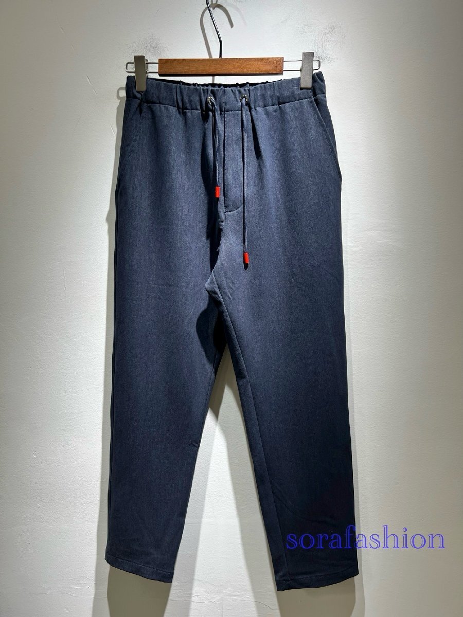 KITON キトン メンズデニムパンツ ジーンズ ロングパンツ ネイビー Mサイズ ボトムス ストレート 長ズボン カジュアル ゴムウエスト拍卖