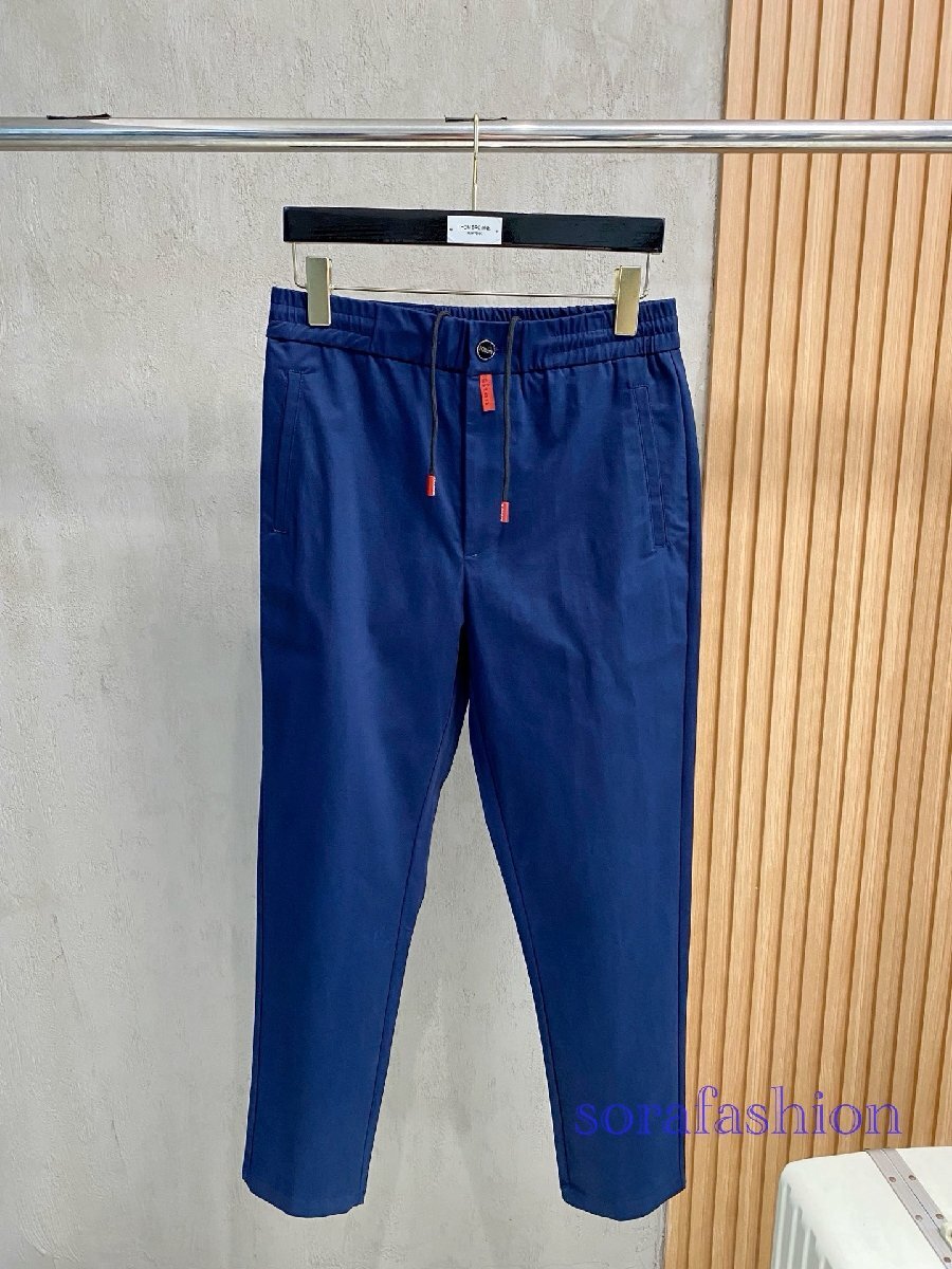 KITON キトン メンズチノパン ロングパンツ ブルー 2XLサイズ ボトムス スラックス ストレート 長ズボン ゴムウエスト 綿 カジュアル拍卖