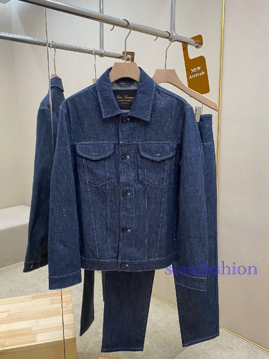 Loro Piana ロロピアーナ メンズセットアップ 上下2点セット ジーンズ ブルゾン デニムジャケットL/デニムパンツ32サイズ 長ズボン 綿拍卖