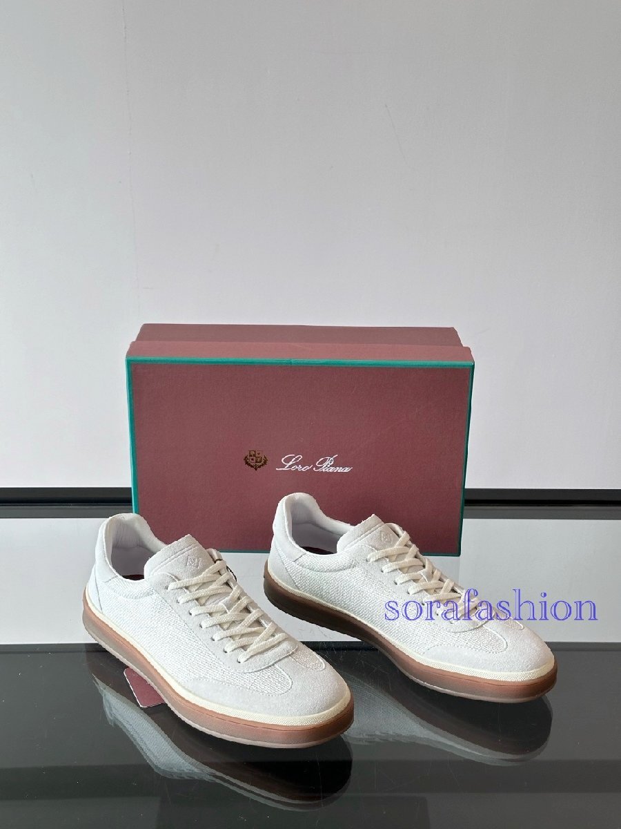 Loro Piana ロロピアーナ メンズスニーカー ホワイト EU43サイズ スエード 本革 ウォーキングシューズ ローカット スポーツ靴拍卖