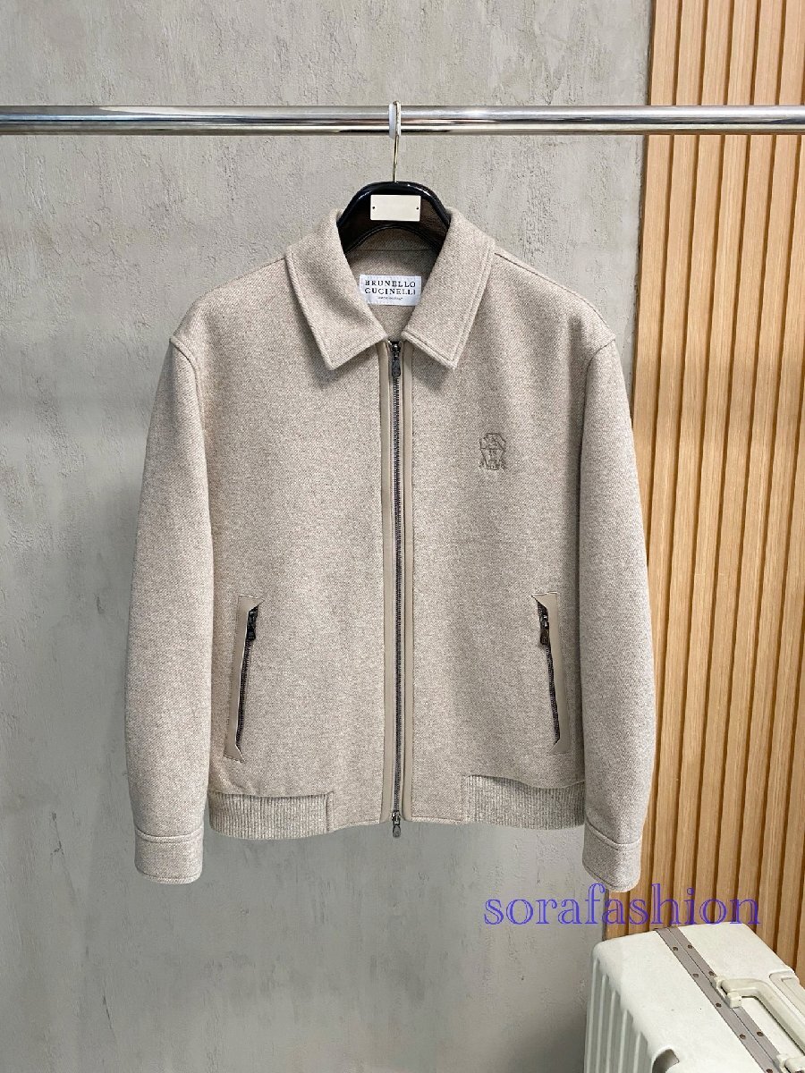 BRUNELLO CUCINELLI ブルネロ クチネリ メンズダウンジャケット ブルゾン キャメル 48サイズ ダウンアウターコート 保温防風 冬物 紳士服拍卖