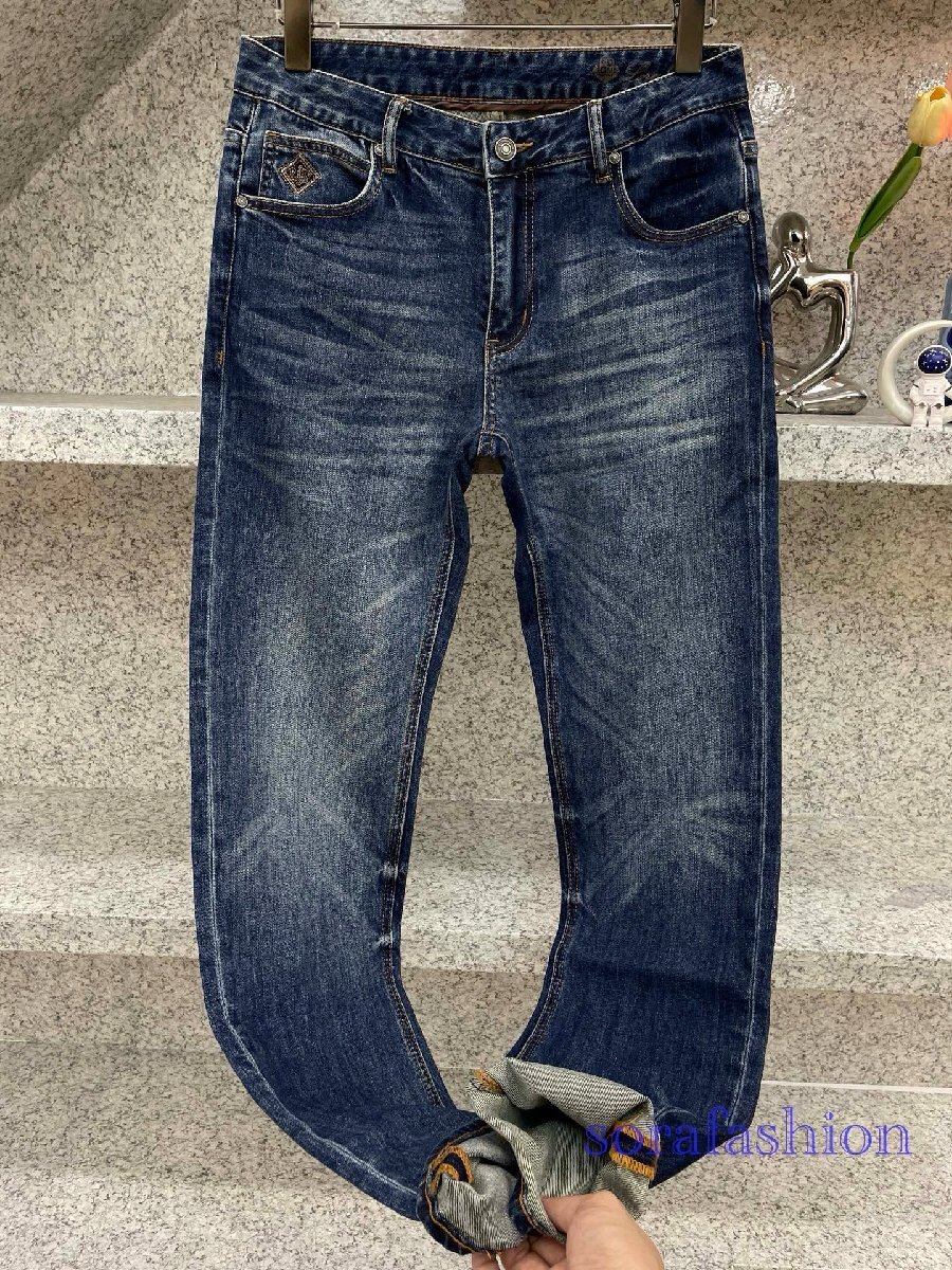 Loro Piana ロロピアーナ メンズジーンズ デニムパンツ ロングパンツ 長ズボン ボトムス W34 ストレート カジュアル 綿 ウォッシュ加工拍卖
