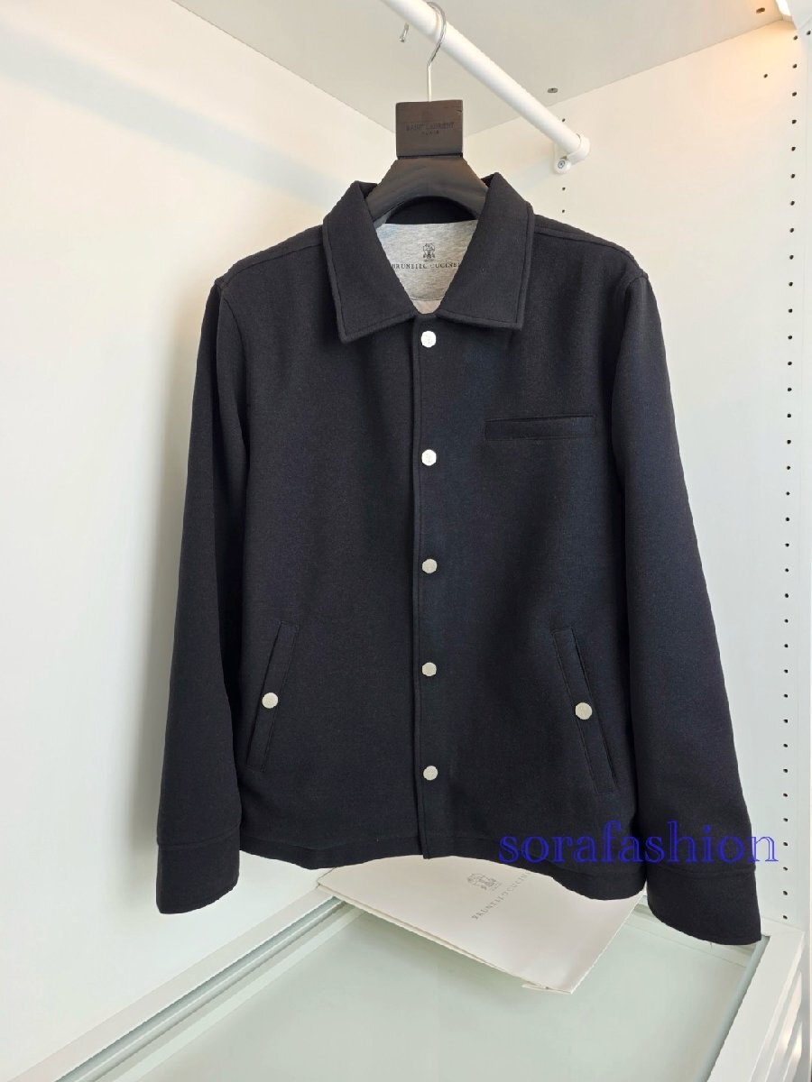 BRUNELLO CUCINELLIブルネロ クチネリ メンズジャケット ブルゾン ブラック Mサイズ 長袖 アウター フライトジャケット コート 紳士服拍卖