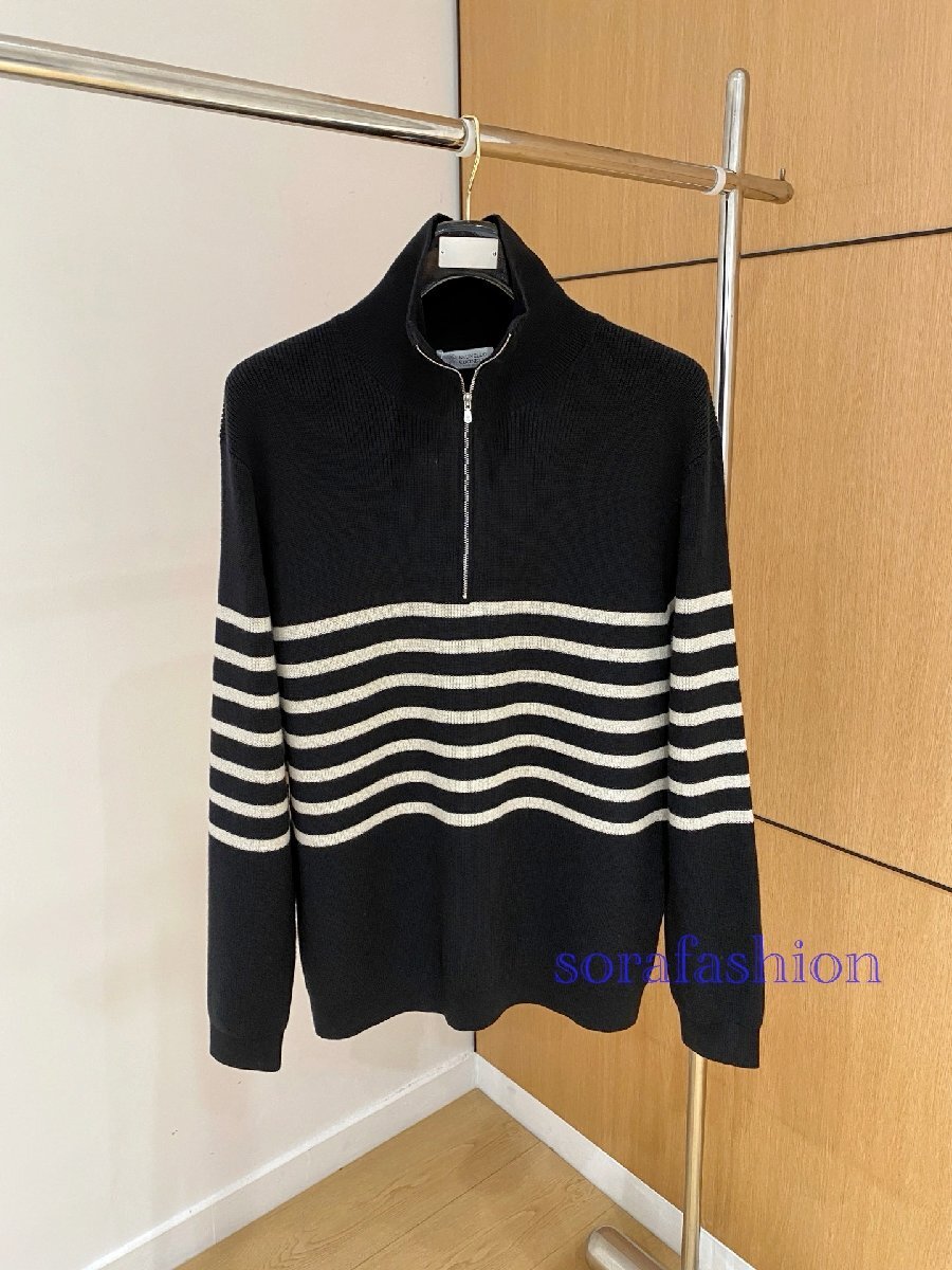 BRUNELLO CUCINELLI ブルネロ クチネリ メンズニットセーター ニットパーカー ブラック 56サイズ トップス プルオーバー 綿 ファスナー付拍卖