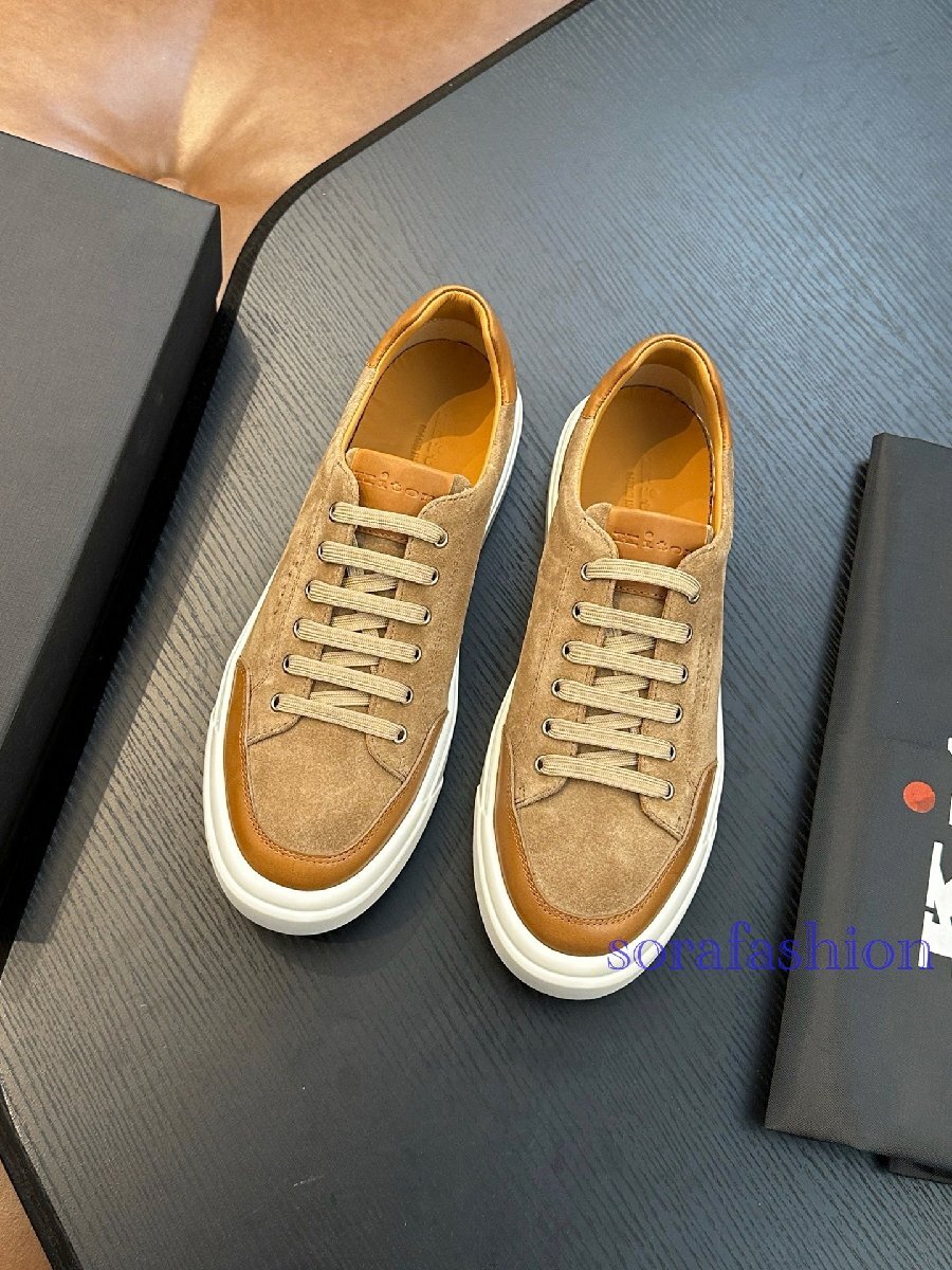KITON キトン メンズスニーカー ウォーキングシューズ EU39 ブラウン ローカット スエード 本革 スポーツ靴拍卖