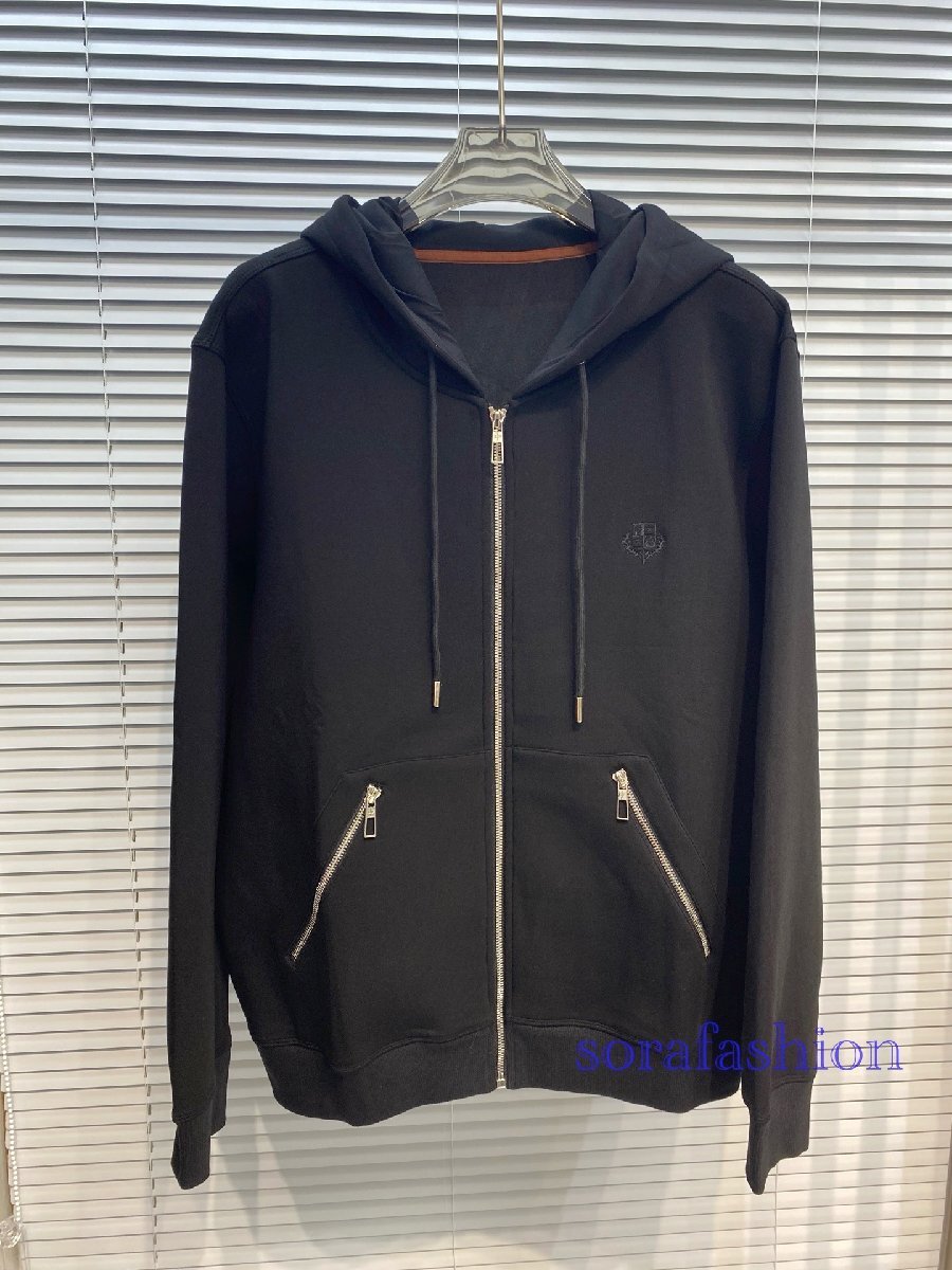 Loro Piana ロロピアーナ ブルネロ クチネリ メンズパーカー ブルゾン ジップアップジャケット ブラック 56 アウター トップス フード付拍卖