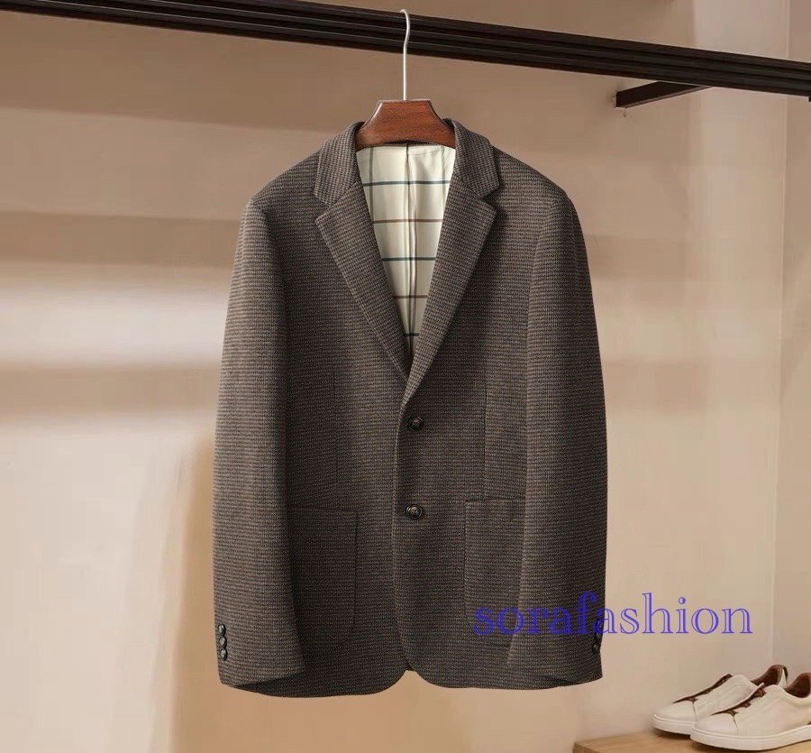 Loro Piana ロロピアーナ メンズテーラードジャケット ブレザー ビジネススーツ Lサイズ 長袖 フォーマルスーツ 紳士服 ウール 千鳥柄拍卖