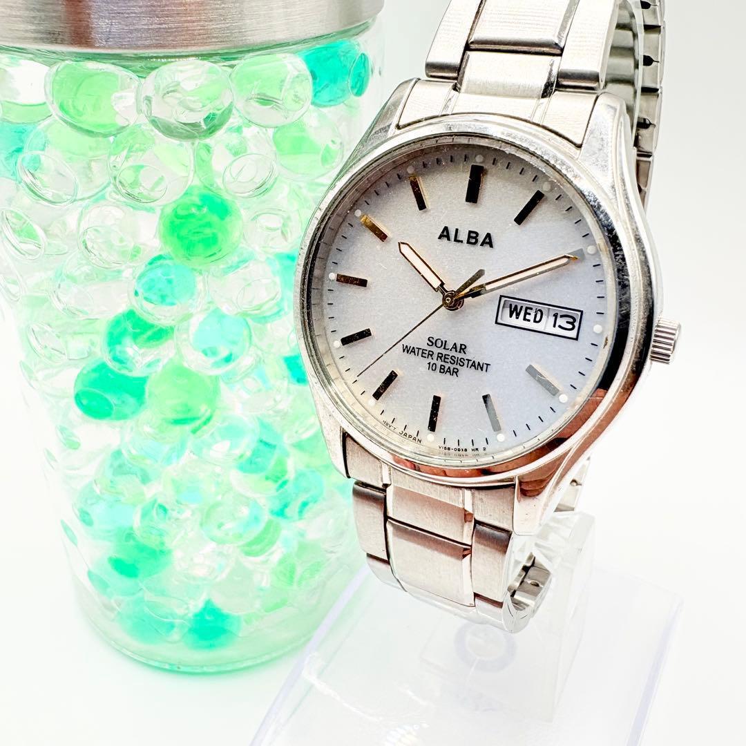 1円 SEIKO セイコー ALBA SOLAR V158-0AX0 ソーラー 腕時計 メンズ ウオッチ アナログ アンティーク ヴィンテージ拍卖