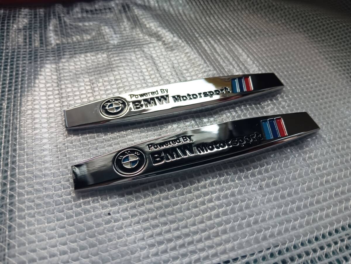 【ゆうパケット送料込】BMW Motorsport エンブレムプレート 縦2cm×横10cm×厚5mm 2枚組 ①拍卖