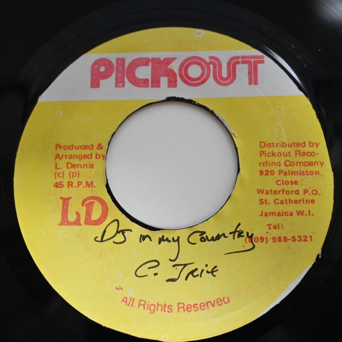 r043<7インチ/ジャマイカ/Pickout>「Clement Irie / D.J's In My Country」拍卖