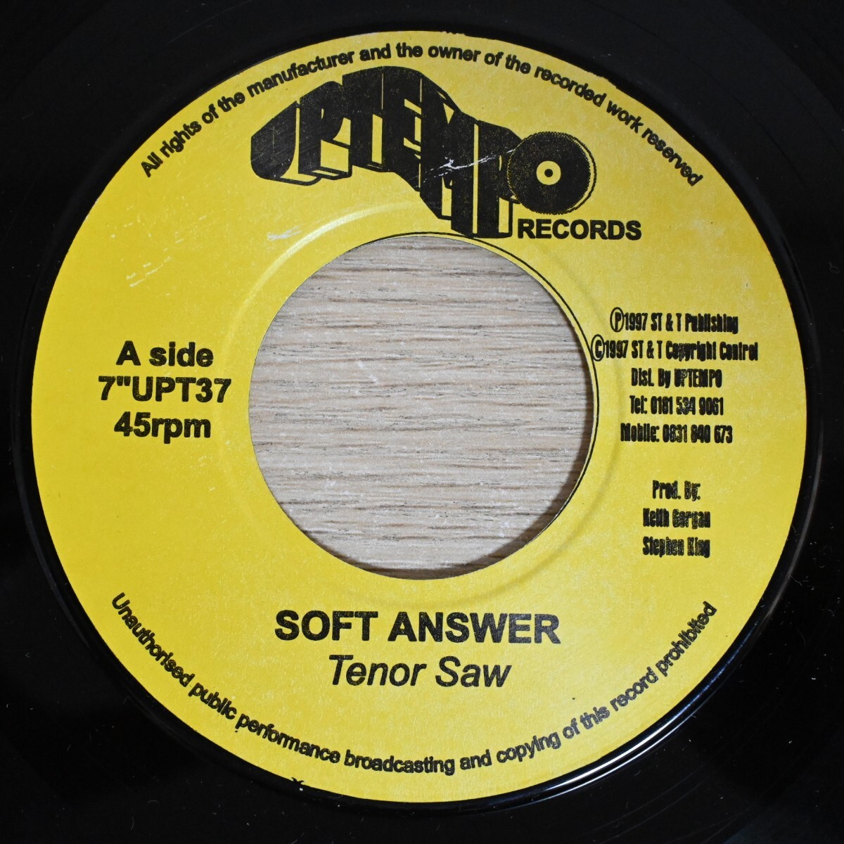 r078<7インチ/ジャマイカ/Uptempo>「Tenor Saw / Soft Answer ★ Don Angelo / Into The Bible」拍卖