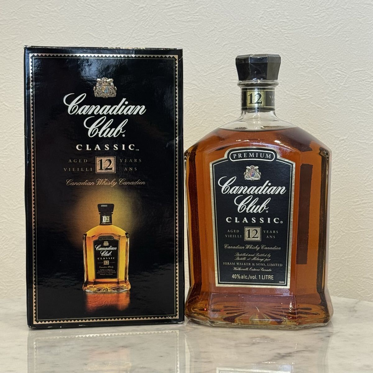 ◎CANADIAN CLUB カナディアンクラブ 12年 旧ボトル 1000ml 40% 古酒 未開栓 保管品◎拍卖