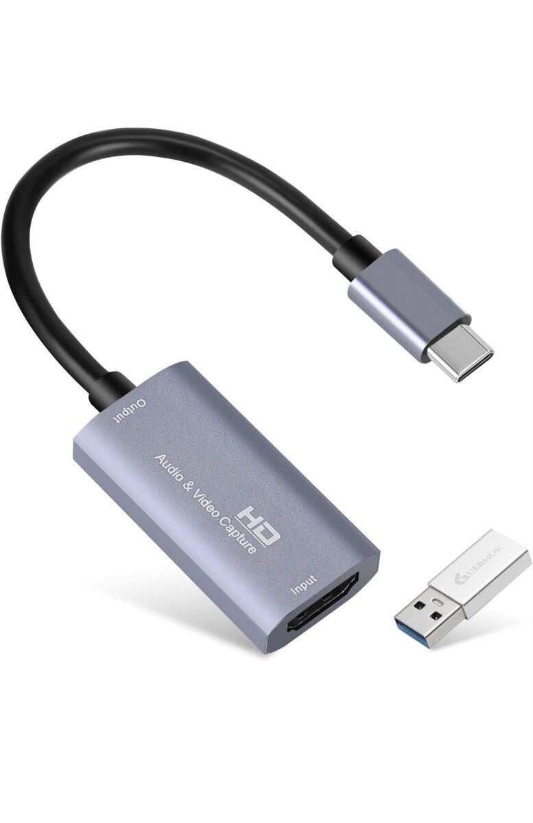 ビデオ キャプチャ カード、GUERMOK USB 3.0 HDMI to USB C オーディオ キャプチャ カード、4K 1080P60 キャプチャ デバイス、ゲーム拍卖
